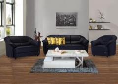 Durian BERRY/55001/A Leatherette 3 + 2 + 1 EERIE BLACK Sofa Set