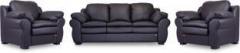 Durian BERRY/55003/A Leatherette 3 + 1 + 1 Eerie Black Sofa Set