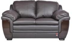 Durian Berry Two Seater PVC Sofa in Dark Brown Colour