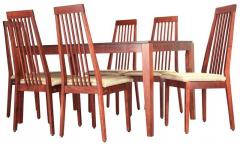 Durian Carribean Six Seater Dining Set in Rosewood Finish