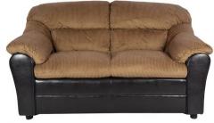 Durian Two Seater Leatherette & Fabric Sofa