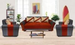 Eltop Article 5 Seater Furniture Fabric 3 + 1 + 1 Orange Sofa Set