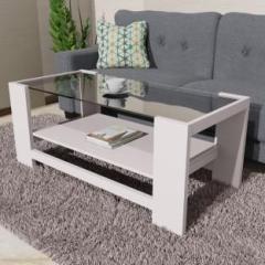 Eltop Engineered Wood Coffee Table With Glass for Living Room Engineered Wood Coffee Table