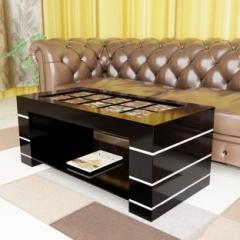 Eltop Wooden Furniture Rectangle Coffee Centre Table With Glass For Living Room Glass Coffee Table