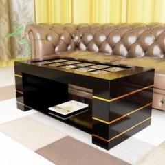 Eltop Wooden Furniture Rectangle Coffee Centre Table With Glass Top For Living Room Glass Coffee Table