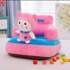 Everyonic Soft Kitty Sofa Seat for Baby, Best gift for newborn kids, High quality soft teddy shape sofa/chair for new born Fabric Sofa
