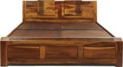 Evok Nakshatra Solid Wood Queen Bed With Storage