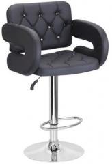 Exclusive Furniture Bar Chair with Leatherette Arm Rests in Black Colour