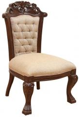 ExclusiveLane Royal Wooden Engraved Lion's Chair in Walnut Brown Finish