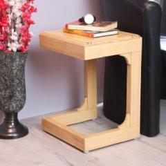 Exim Decor Woody Pine C Shaped Sofa Table Solid Wood End Table