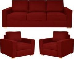Fabhomedecor Apollo Fabric 3 + 1 + 1 Red Sofa Set