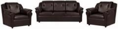 Fabhomedecor York Leatherette 3 + 1 + 1 Brown Sofa Set