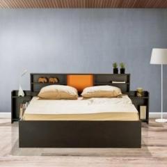 Featherlite Engineered Wood Bed + Side Table