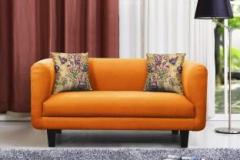 Febonic NIKI ORANGE Fabric 3 Seater Sofa