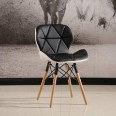Finch Fox Eames Replica Fox Leather Dining Chair in Black and White Leather Dining Chair