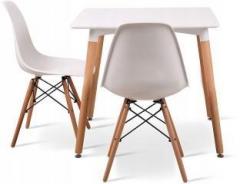 Finch Fox Mid Century Modern Eames Style Steps Kitchen Retro Square Dining Table Engineered Wood 4 Seater Dining Table