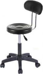 Finch Fox Revolving Medical with Back/Mobile Doctor's Stools/Student Computer Stool with PU Leather in Black Seat & PVC Base Hospital/Clinic Stool