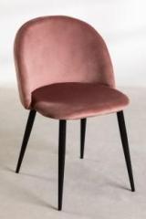 Finch Fox Romantic Vintage Dining Chairs Rustic Pink Velvet Cushion Seat Chair Metal Dining Chair