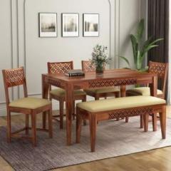 Flatu Art Solid Wood 6 Seater Dining Table