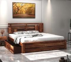 Flipkart Perfect Homes Aelinia Solid Wood Queen Drawer Bed