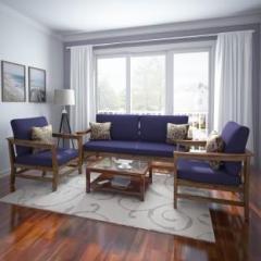 Flipkart Perfect Homes Andorra Fabric 3 + 1 + 1 Blue Sofa Set