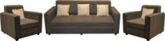 Flipkart Perfect Homes Burano Fabric 3 + 1 + 1 Dark Brown Sofa Set