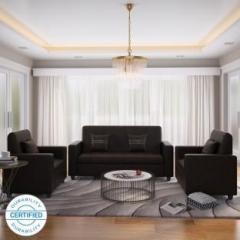 Flipkart Perfect Homes Crete Leatherette 3 + 1 + 1 Brown Sofa Set
