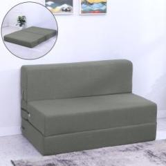 Flipkart Perfect Homes Exotica 72x36x8 inch|Low Floor, Washable Jute Fabric 1 Seater Single Foam Fold Out Sofa Cum Bed