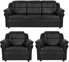 Flipkart Perfect Homes Micha 5 Seater Leatherette 3+1+1 Sofa Set Leatherette 3 + 1 + 1 Black Sofa Set