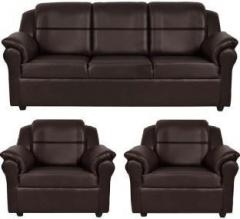 Flipkart Perfect Homes Micha 5 Seater Leatherette 3+1+1 Sofa Set Leatherette 3 + 1 + 1 Brown Sofa Set
