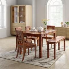 Flipkart Perfect Homes PureWood Sheesham 6 Seater Dining Set with Bench