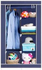 Flipkart Perfect Homes Studio 4+2 Layer Clothes Storage Shelves, Navy Blue Carbon Steel Collapsible Wardrobe