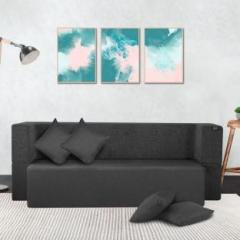 Fresh Up Solid Colour Sofa cum Bed 78x36x14 inches 4 Seater Double Foam Fold Out Sofa Cum Bed