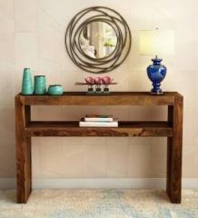 Furinno Sheesham Wood Console Table with Shelf Furniture for Home Solid Wood Console Table