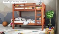 Furinno Sheesham Wood Standard Becky Bunk Bed Without Storage for Home Solid Wood Bunk Bed