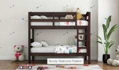 Furinno Solid Sheesham Wood Standard Nero Bunk Bed for Home Living Room Adults Solid Wood Bunk Bed