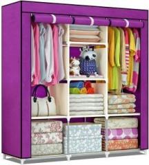 Furncentral 3 Door Polyester Collapsible Wardrobe