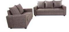 Furnicity Fabric 3 + 2 Brown Sofa Set
