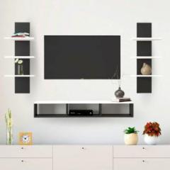 Furnifry Wooden TV Panel/TV Entertainment Unit with 2 Wall Shelf/Wall Set Top Box Shelf Stand/TV Panel for Wall/TV Panel Cabinet for Home/Living Room/Drwing Room Ideal for TV Upto 42 inch Engineered Wood TV Entertainment Unit