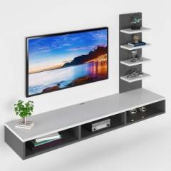 Furnifry Wooden Wall Mounted TV Entertainment Unit/TV Stand/TV Cabinet/Set Top Box Stand Engineered Wood TV Entertainment Unit