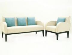 FURNITECH SEATING SYSTEMS PVT LTD Fabric 3 + 1 Cream Sofa Set