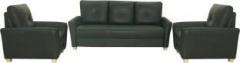 FURNITECH SEATING SYSTEMS PVT LTD Leatherette 3 + 1 + 1 Black Sofa Set