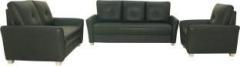FURNITECH SEATING SYSTEMS PVT LTD Leatherette 3 + 2 + 1 Black Sofa Set