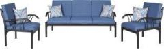 Furniturekraft Buenos Aires Fabric 3 + 1 + 1 Blue Sofa Set