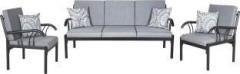Furniturekraft Buenos Aires Fabric 3 + 1 + 1 Grey Sofa Set