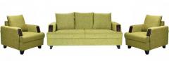 FurnitureKraft Roman Reverie 3+ 1+1 Seater Sofa Set in Green colour