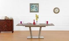 Furnspace Blake Extendable Dining Table Solid Wood 6 Seater Dining Table