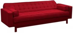 Furny Cosy supersoft Sofa bed with Armrest in Red colour