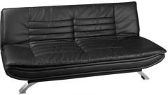 Furny Edo Leatherette Sofa Cum Bed in Black Colour