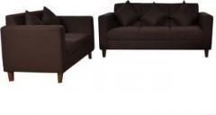 Furny Fabric 3 + 2 Brown Sofa Set